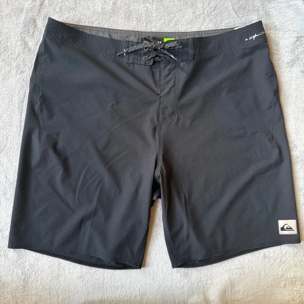 Quiksilver Highline Board Shorts Mens 36 Black DryFlight Swim Trunks